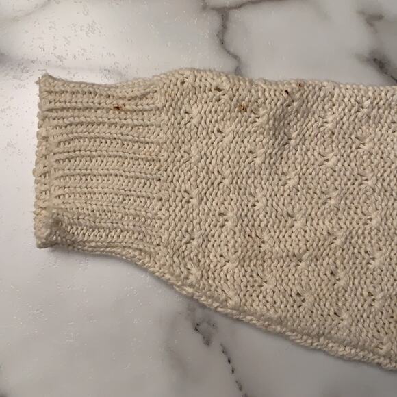 Vintage Josephine button and lace collar cream sweater cottage MEDIUM - Picture 6 of 8